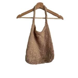 Crochet Knit Woven Boho Shoulder Bag Handmade Everyday Casual Tote